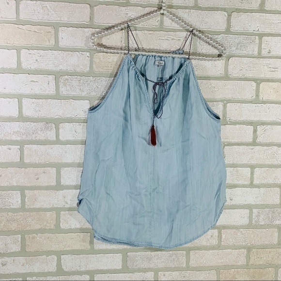 Rails Liv Light Vintage Wash Chambray Sleeveless Top Size XS - Picture 4 of 9